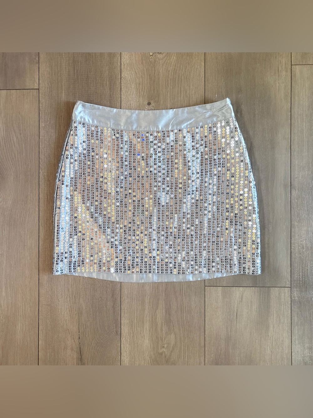 NWT Gap 2011 Grey Silver Sparkle Mini Skirt 2 XS